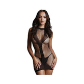 Net Contrast Mini Dress - Black